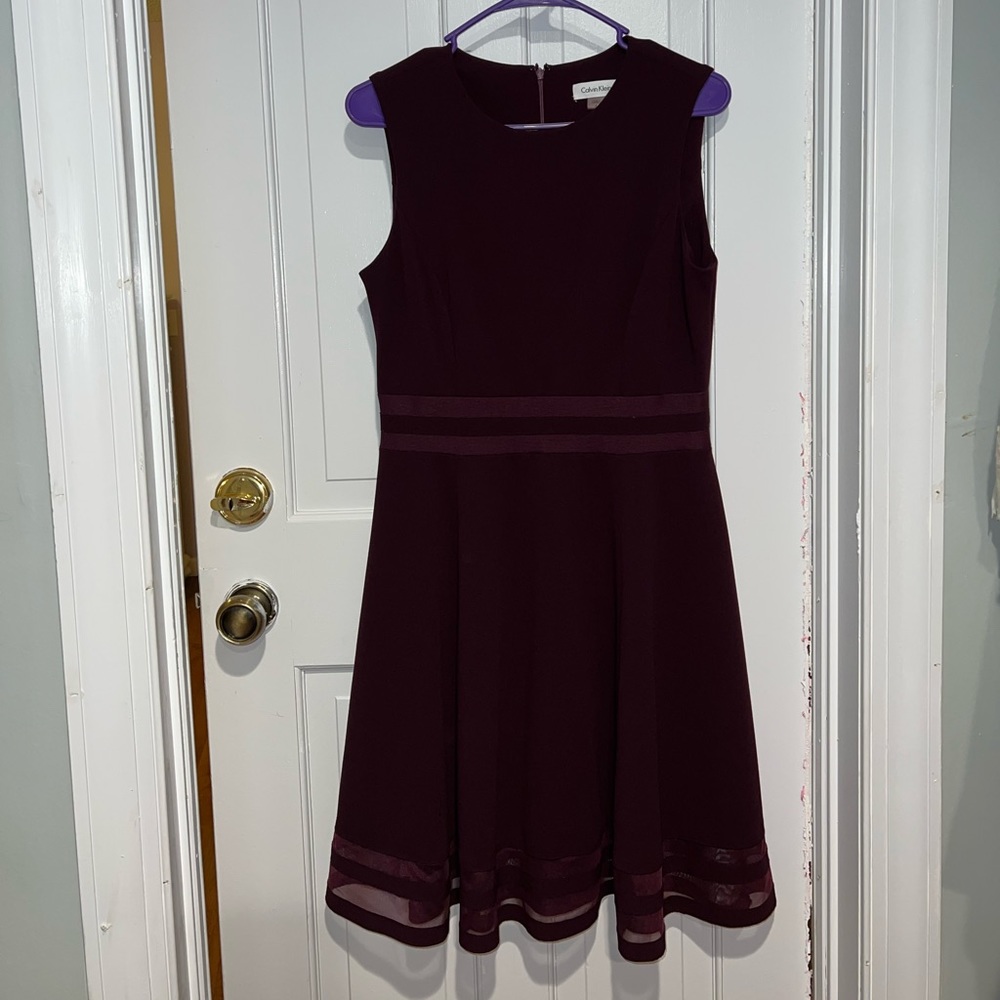 Calvin Klein burgundy dress